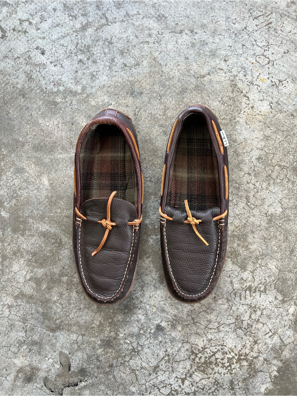 L.L.Bean Brown Leather Driving Moccasins Loafers Mens Size 12